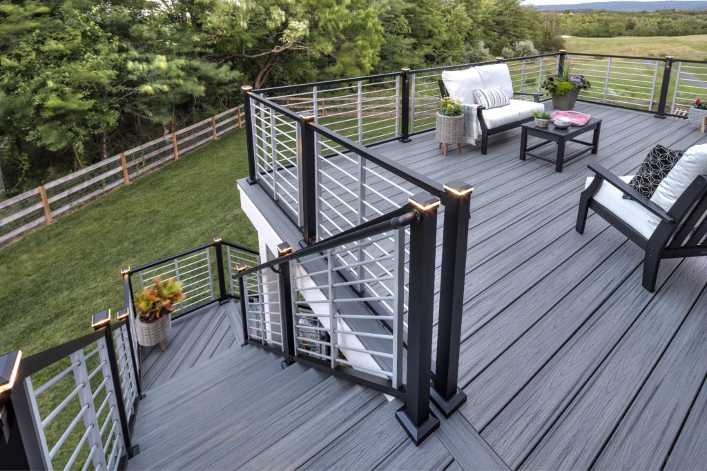 Trex Signature Rod Rail Stair Charcoal Black and Platinum